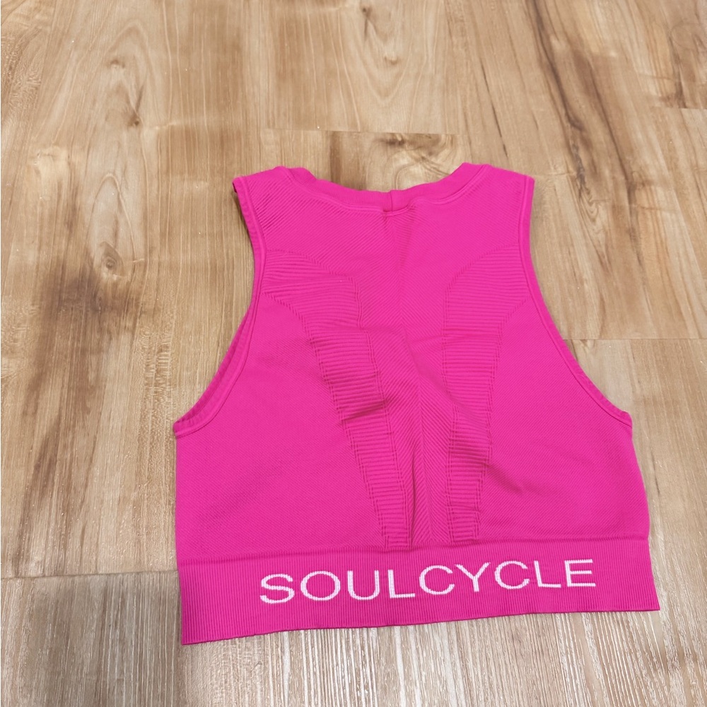 SoulCycle Women's Hot Pink Ribbed Performance sports bra top and leggings